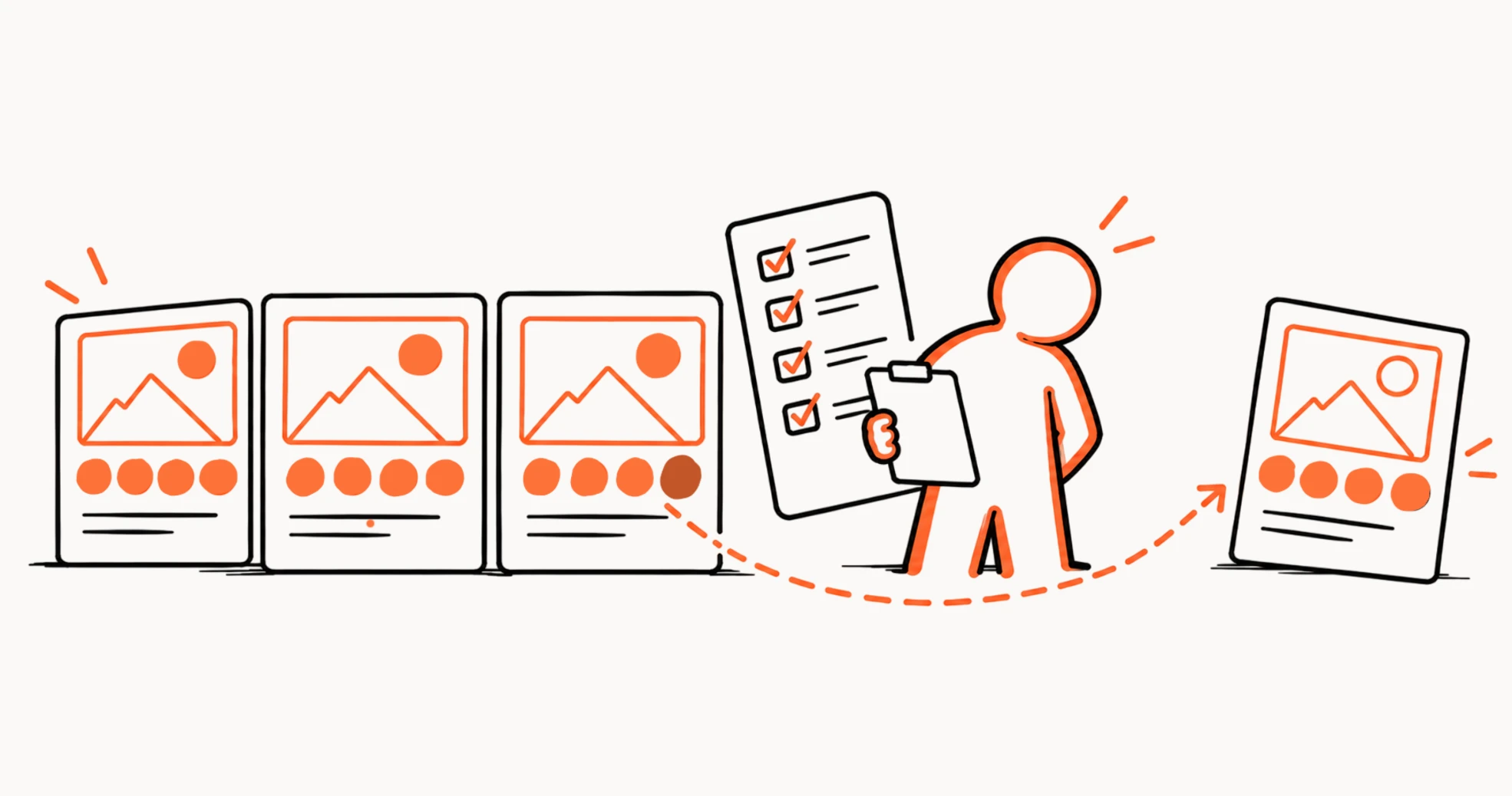 A reviewer with a checklist waving through a creative that still uses an outdated color.